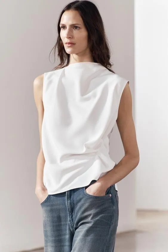 ZARA  |Casual Style Sleeveless Party Style Elegant Style