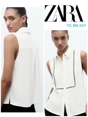 ZARA  |Casual Style Sleeveless Plain Elegant Style