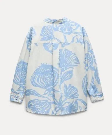 ZARA  |Flower Patterns Casual Style Long Sleeves Cotton