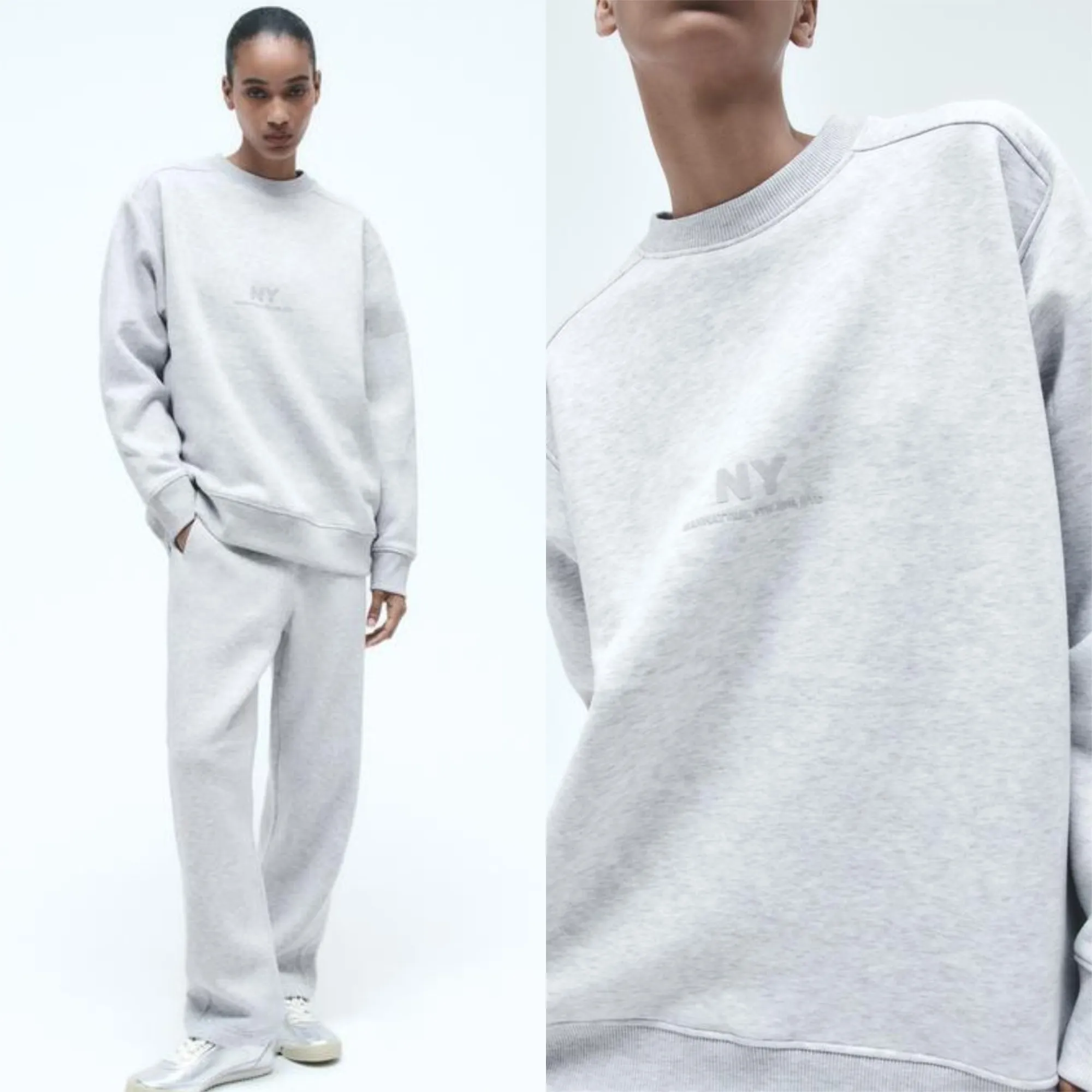 ZARA  |PLUSH SWEATSHIRT WITH TEXT