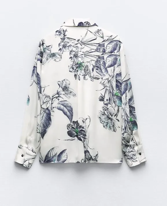 ZARA  |PRINTED SHIRT WITH TIE